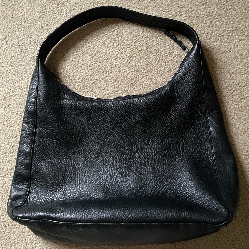 baggu Black deadstock leather shoulder bag EUC